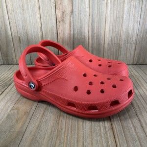 Crocs Unisex Women's Size 10 Men's Size 8 Classic Red Comfortable Clogs